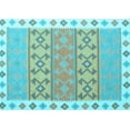thumbnail image 1 of Ahgly Company Indoor Rectangle Southwestern Light Blue Country Area Rugs, 3' x 5', 1 of 4
