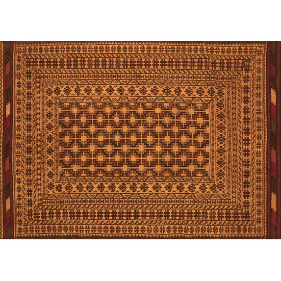 Ahgly Company Indoor Rectangle Southwestern Orange Country Area Rugs, 3' x 5'