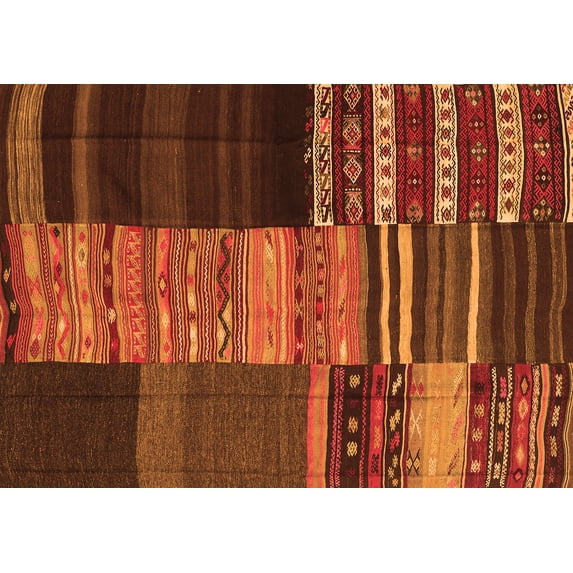 Ahgly Company Indoor Rectangle Southwestern Orange Country Area Rugs, 5' x 7'