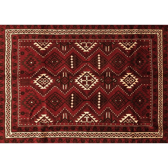 Ahgly Company Indoor Rectangle Southwestern Orange Country Area Rugs, 5' x 7'