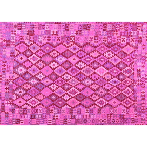 Ahgly Company Indoor Rectangle Southwestern Pink Country Area Rugs, 3' x 5'
