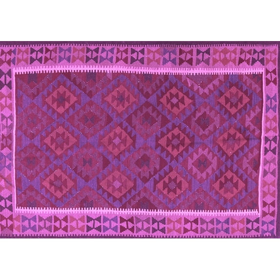 Ahgly Company Indoor Rectangle Southwestern Purple Country Area Rugs, 5' x 7'