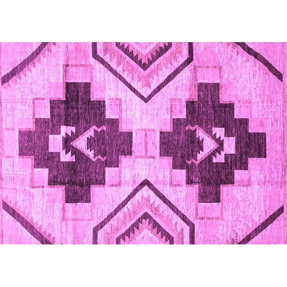 Ahgly Company Indoor Rectangle Southwestern Purple Country Area Rugs, 6' x 9'