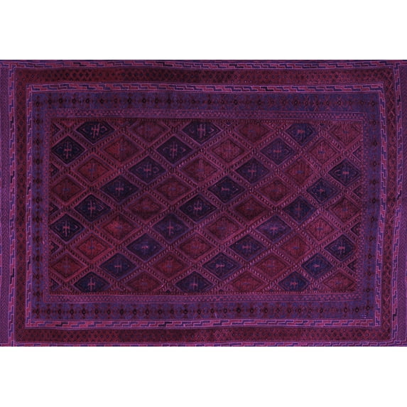 Ahgly Company Indoor Rectangle Southwestern Purple Country Area Rugs, 7' x 9'