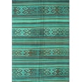 thumbnail image 1 of Ahgly Company Indoor Rectangle Southwestern Turquoise Blue Country Area Rugs, 8' x 10', 1 of 4