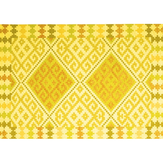 Ahgly Company Indoor Rectangle Southwestern Yellow Country Area Rugs, 8' x 12'