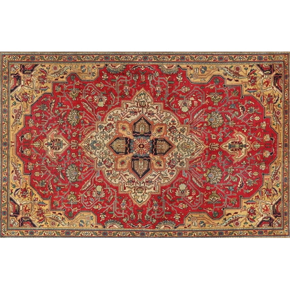 Ahgly Company Indoor Rectangle Traditional Brown Persian Area Rugs, 5' x 7'