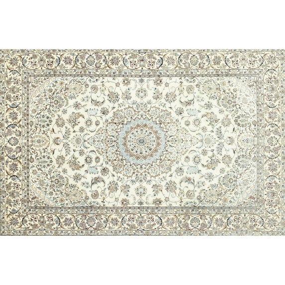 Ahgly Company Indoor Rectangle Traditional Champagne Beige Area Rugs, 2' x 3'