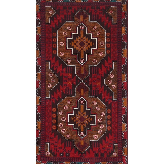 Ahgly Company Indoor Rectangle Traditional Cranberry Red Area Rugs, 2' x 3'