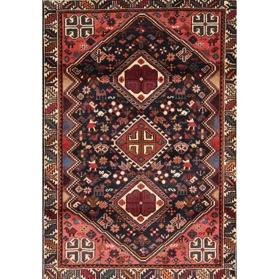 Ahgly Company Indoor Rectangle Traditional Dark Gold Brown Persian Area Rugs, 6' x 9'