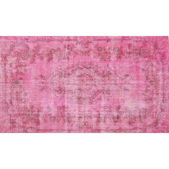 Ahgly Company Indoor Rectangle Traditional HotPink Area Rugs, 8' x 10'