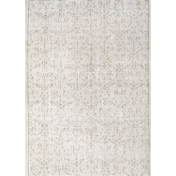 Ahgly Company Indoor Rectangle Traditional Pale Silver Gray Area Rugs, 4' x 6'