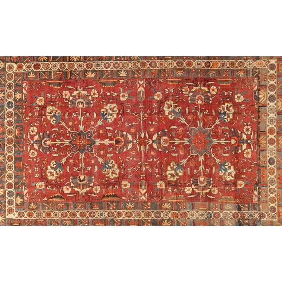 Ahgly Company Indoor Rectangle Traditional Red Persian Area Rugs, 2' x 5'