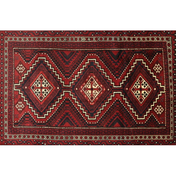 Ahgly Company Indoor Rectangle Traditional Red Persian Area Rugs, 4' x 6'