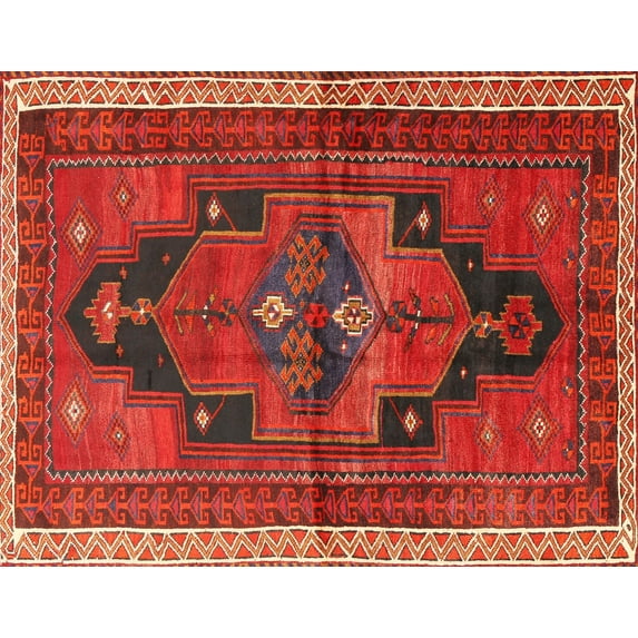 Ahgly Company Indoor Rectangle Traditional Red Persian Area Rugs, 7' x 10'