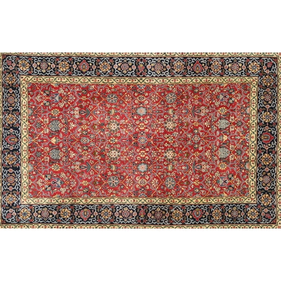 Ahgly Company Indoor Rectangle Traditional Saffron Red Area Rugs, 10' x 13'