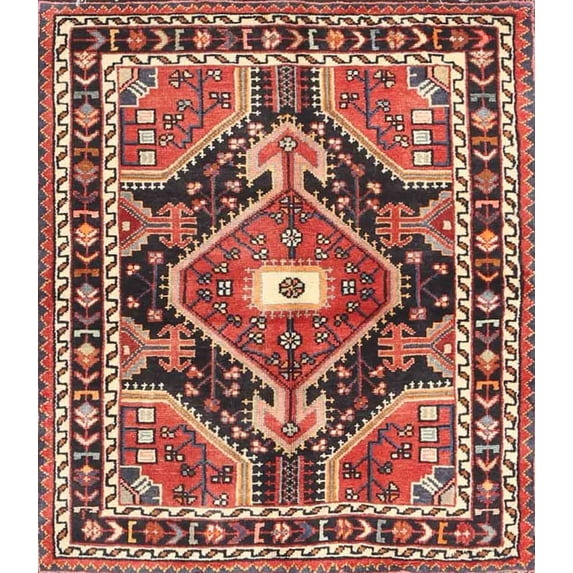 Ahgly Company Indoor Rectangle Traditional Saffron Red Area Rugs, 7' x 10'