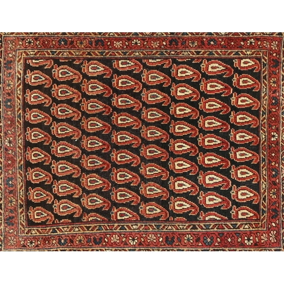 Ahgly Company Indoor Rectangle Traditional Saffron Red Area Rugs, 7' x 10'