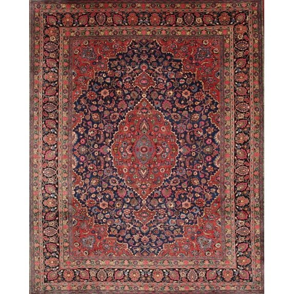 Ahgly Company Indoor Rectangle Traditional Saffron Red Area Rugs, 7' x 10'