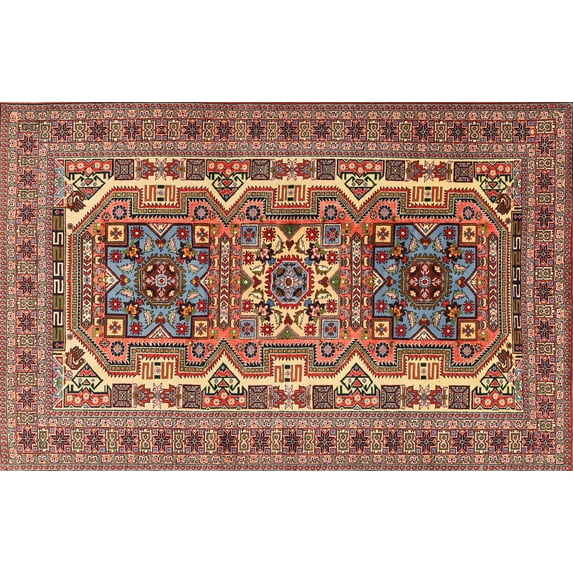 Ahgly Company Indoor Rectangle Traditional Saffron Red Persian Area Rugs, 2' x 3'