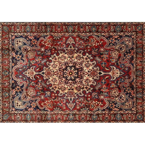 Ahgly Company Indoor Rectangle Traditional Saffron Red Persian Area Rugs, 2' x 4'