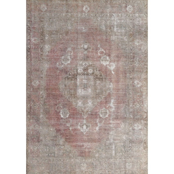 Ahgly Company Indoor Rectangle Traditional Sage Green Area Rugs, 7' x 10'