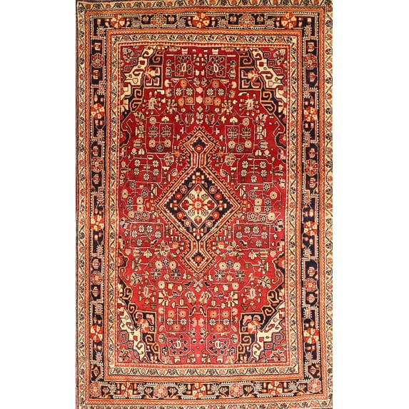 Ahgly Company Indoor Rectangle Traditional Sand Brown Persian Area Rugs, 8' x 12'
