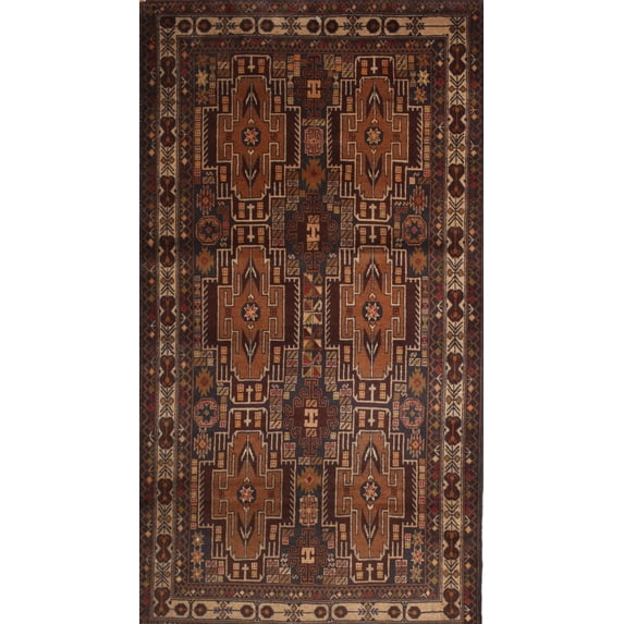 Ahgly Company Indoor Rectangle Traditional Sienna Brown Area Rugs, 3' x 5'