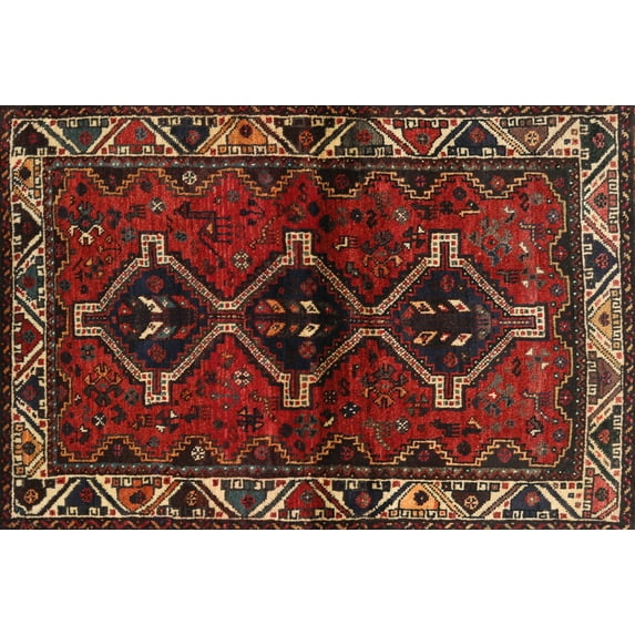 Ahgly Company Indoor Rectangle Traditional Sienna Brown Persian Area Rugs, 6' x 9'