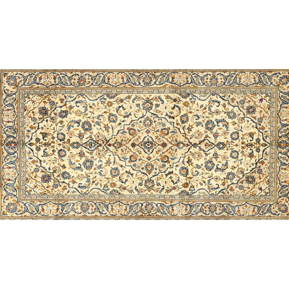 Ahgly Company Indoor Rectangle Traditional Sun Yellow Area Rugs, 5' x 7'
