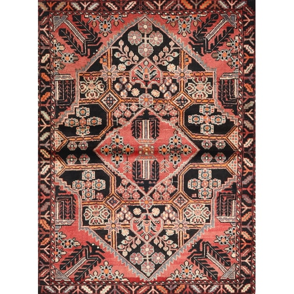 Ahgly Company Indoor Rectangle Traditional Sunrise Orange Area Rugs, 2' x 5'