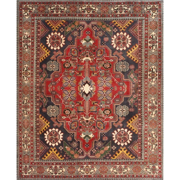 Ahgly Company Indoor Rectangle Traditional Tomato Sauce Red Area Rugs, 5' x 7'