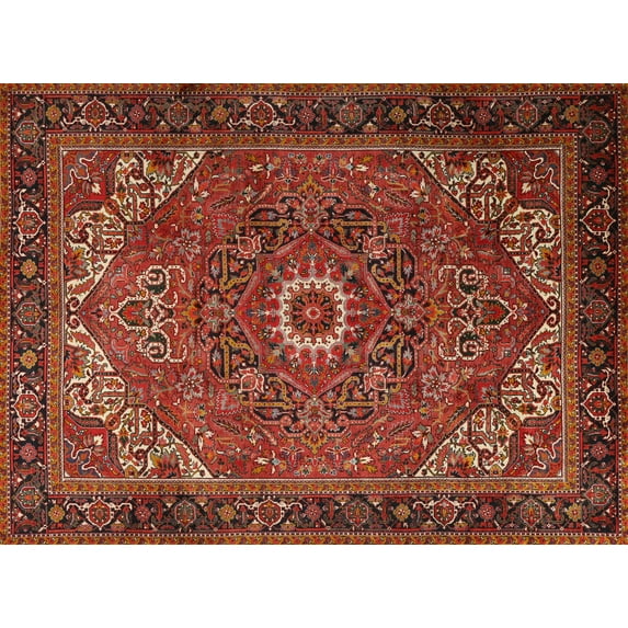 Ahgly Company Indoor Rectangle Traditional Tomato Sauce Red Area Rugs, 8' x 10'
