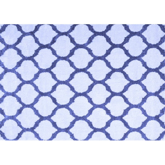 Ahgly Company Indoor Rectangle Trellis Blue Contemporary Area Rugs, 2' x 5'