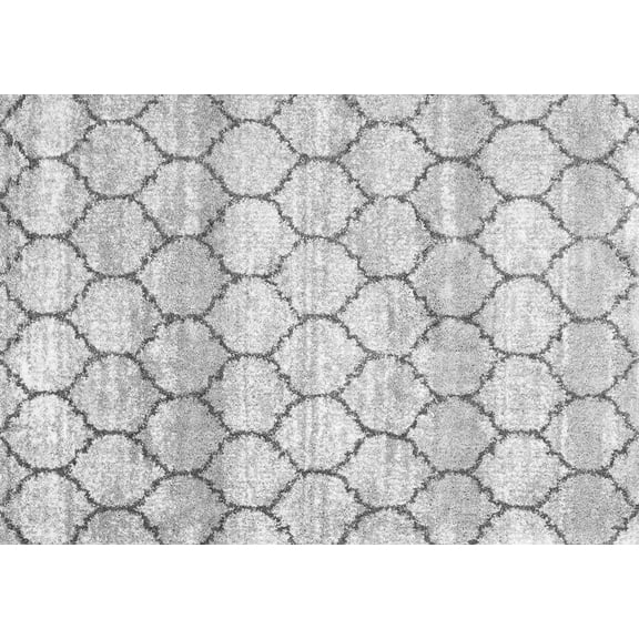 Ahgly Company Indoor Rectangle Trellis Gray Modern Area Rugs, 5' x 7'
