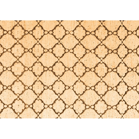 Ahgly Company Indoor Rectangle Trellis Orange Contemporary Area Rugs, 7' x 10'