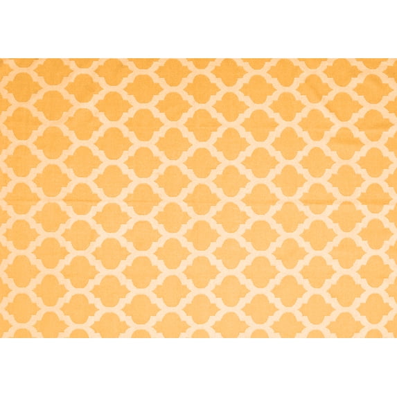 Ahgly Company Indoor Rectangle Trellis Orange Modern Area Rugs, 5' x 7'