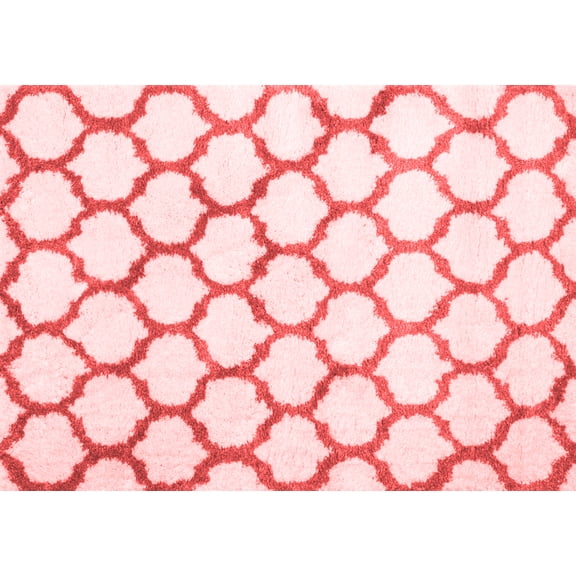 Ahgly Company Indoor Rectangle Trellis Red Contemporary Area Rugs, 2' x 5'