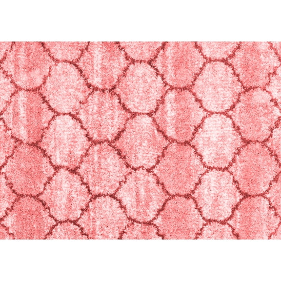 Ahgly Company Indoor Rectangle Trellis Red Modern Area Rugs, 2' x 5'