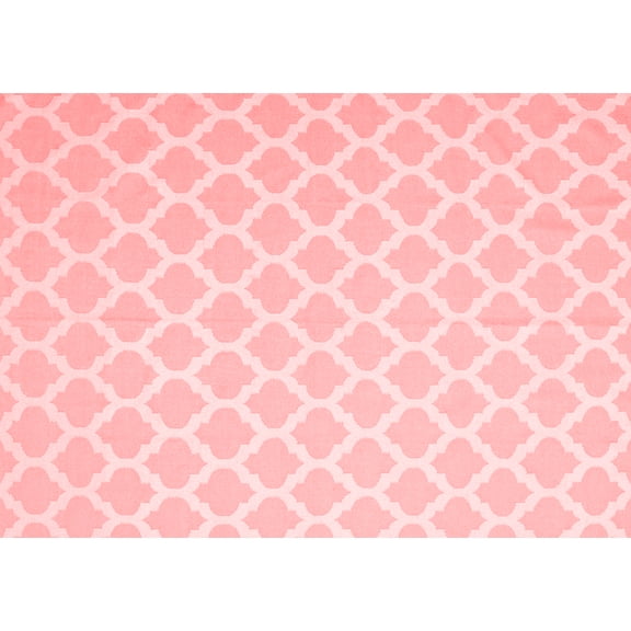 Ahgly Company Indoor Rectangle Trellis Red Modern Area Rugs, 2' x 5'