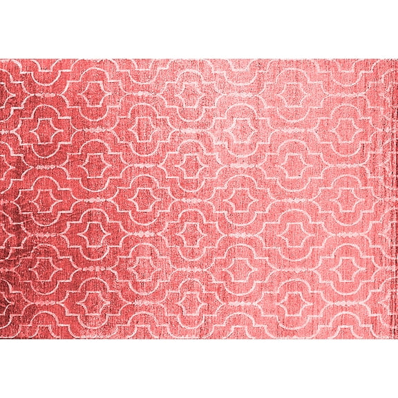 Ahgly Company Indoor Rectangle Trellis Red Modern Area Rugs, 2' x 5'