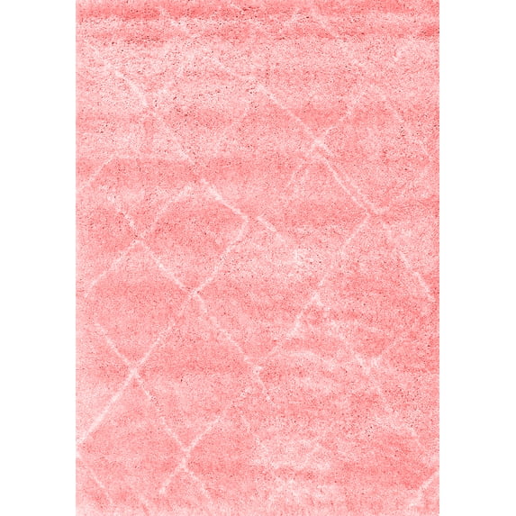 Ahgly Company Indoor Rectangle Trellis Red Modern Area Rugs, 8' x 10'