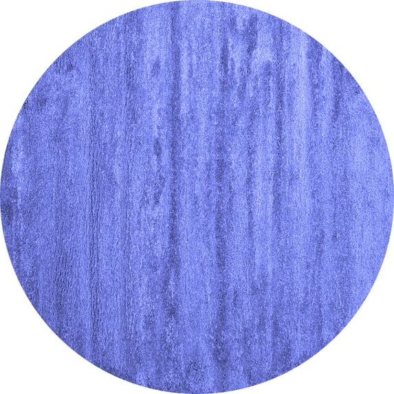 Ahgly Company Indoor Round Abstract Blue Contemporary Area Rugs, 4' Round