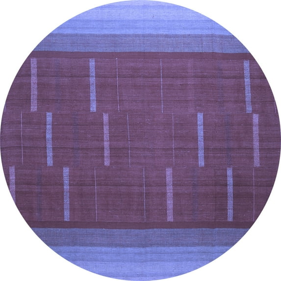 Ahgly Company Indoor Round Abstract Blue Contemporary Area Rugs, 6' Round