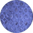 thumbnail image 1 of Ahgly Company Indoor Round Abstract Blue Contemporary Area Rugs, 7' Round, 1 of 4