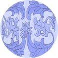 thumbnail image 1 of Ahgly Company Indoor Round Abstract Blue Modern Area Rugs, 4' Round, 1 of 4