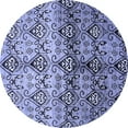 thumbnail image 1 of Ahgly Company Indoor Round Abstract Blue Modern Area Rugs, 4' Round, 1 of 4
