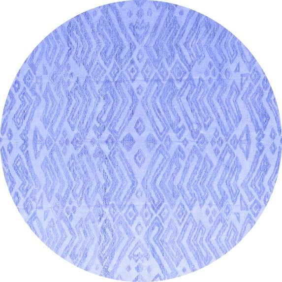 Ahgly Company Indoor Round Abstract Blue Modern Area Rugs, 6' Round