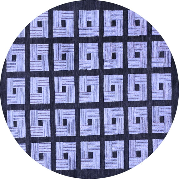 Ahgly Company Indoor Round Abstract Blue Modern Area Rugs, 6' Round