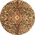 thumbnail image 1 of Ahgly Company Indoor Round Abstract Brown Contemporary Area Rugs, 3' Round, 1 of 4